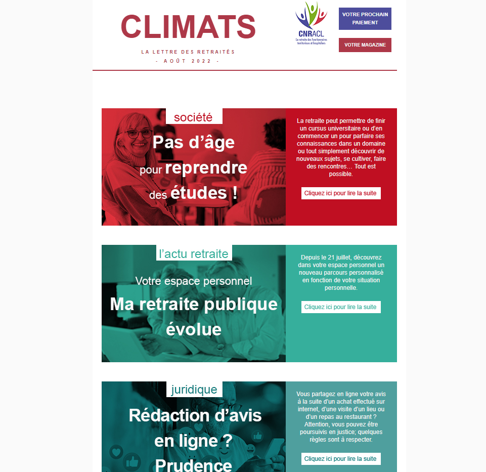 Votre newsletter Climats d'août 2022 est en ligne