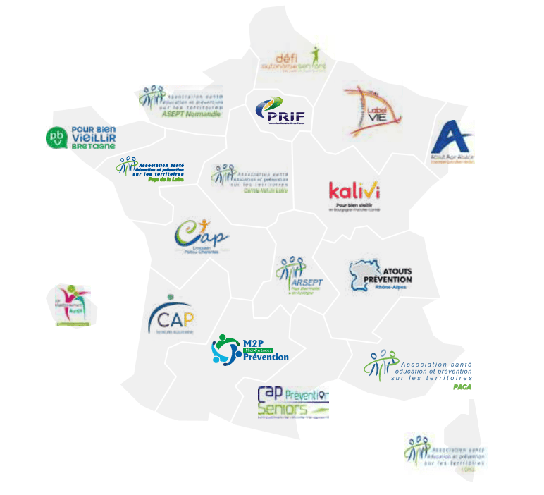 carte des 18 structures en france