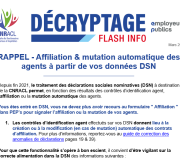 Visuel du Flash Info - Rappel : Affiliation & mutation automatique des agents à partir de vos données DSN